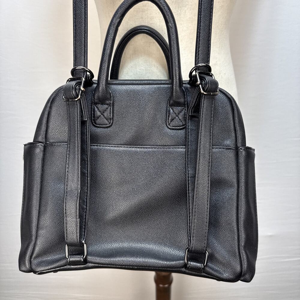 Ayla & Co Mini Bag Black Transitional Minimal Diaper Bag Backpack Vegan Leather - Picture 8 of 14
